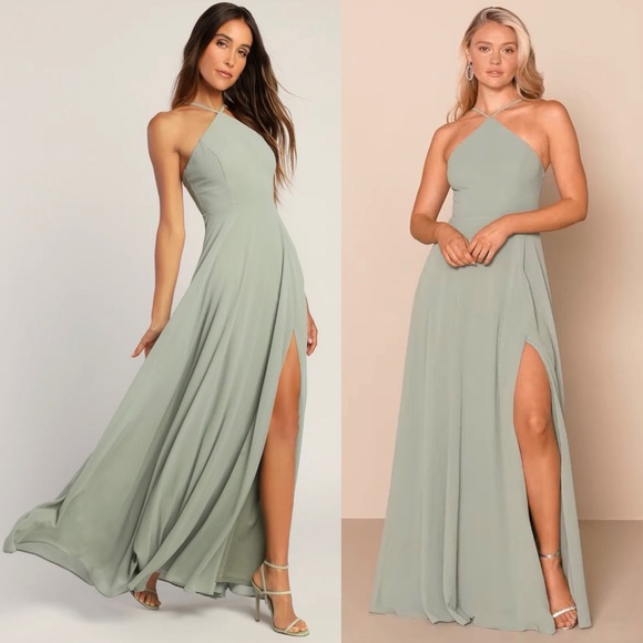 Lulu's Sage Green Maxi Dress - Picture 6 of 6